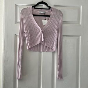 NWT Zara Cropped Sweater Cardigan Size Small